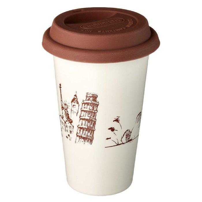 Buy Delonghi double wall ceramic thermal mug the globetrotter type, 300ml, dlsc057 in Kuwait