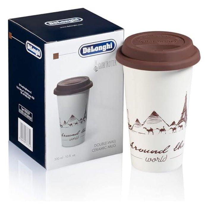 كوب سيراميك حراري مزدوج الجدار من نوع جلوب تروتر من ديلونجي، 300 مل، DLSC057