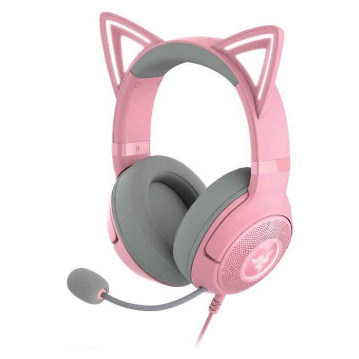 سماعة الرأس السلكية كراكين كيتي في 2 متعددة الألوان من ريزر، RZ04-04730200-R3M1 – وردي 