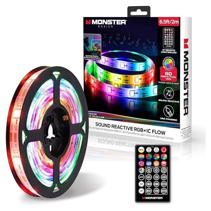 Buy Monster rgb +ic sound reactive light strip, 2m, mlb7-2082- ww – multicolor in Kuwait