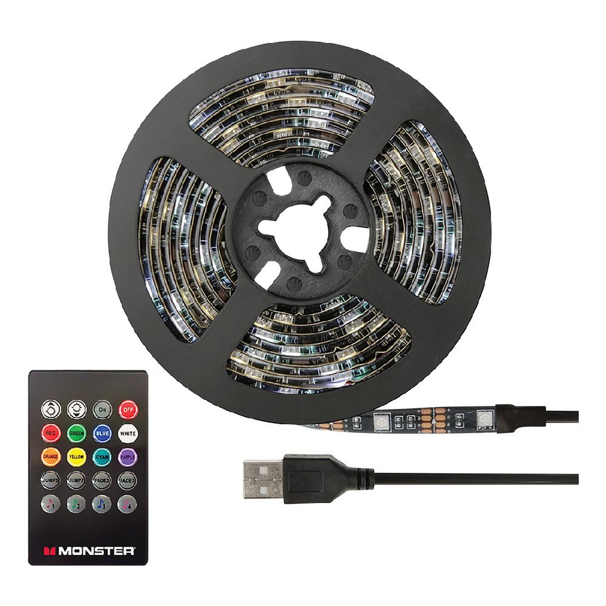 Monster Sound Reactive LED Light Strip, 2M, MLB7-1054- BLK - Multi Color