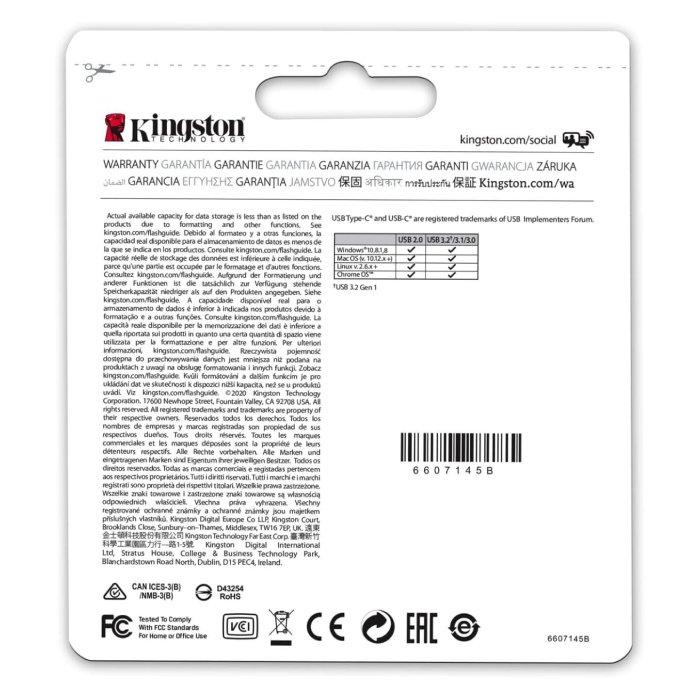 KINGSTON Data Traveler microDuo 3C USB Flash Drive, 256GB, 200MB/s, USB-A | USB-C, DTDUO3CG3/256GB – Purple