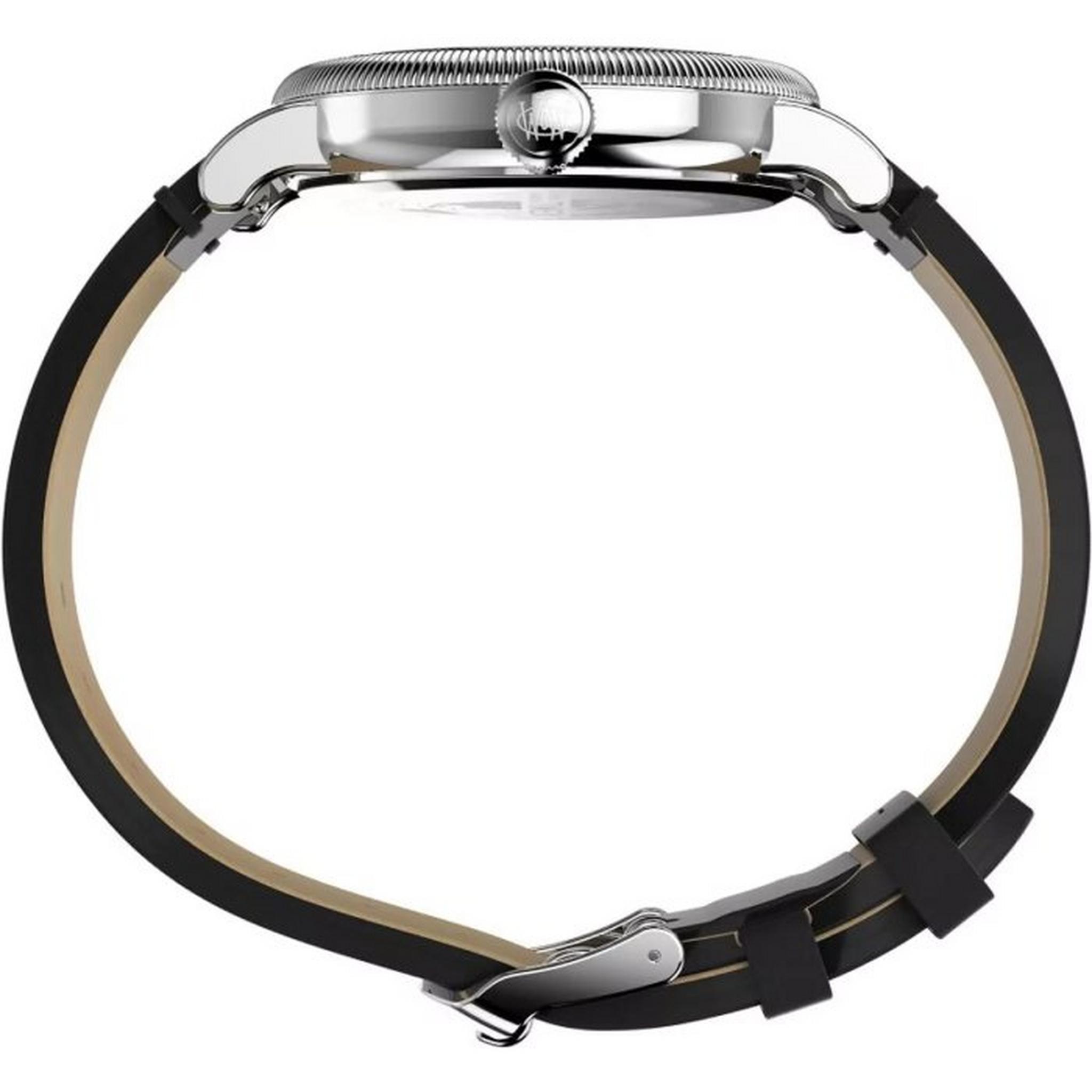 ساعة واتربري للرجال من تايمكس، انالوج، 40 ملم، حزام جلد، TW2W20200VM – أسود
