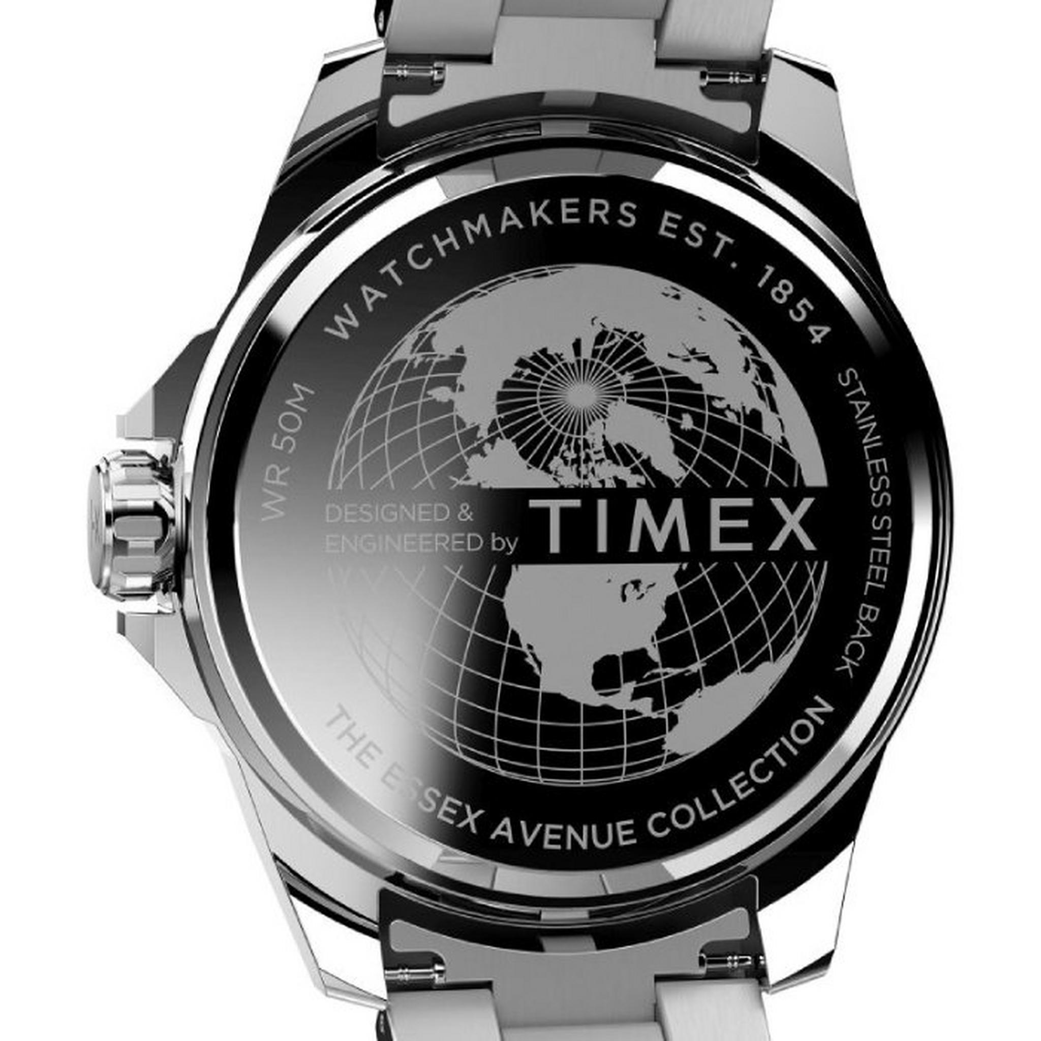 ساعة تايمكس إسيكس للرجال, 46 ملم, سوار ستانلس ستيل, انالوج, TW2W13900 – ستانلس ستيل