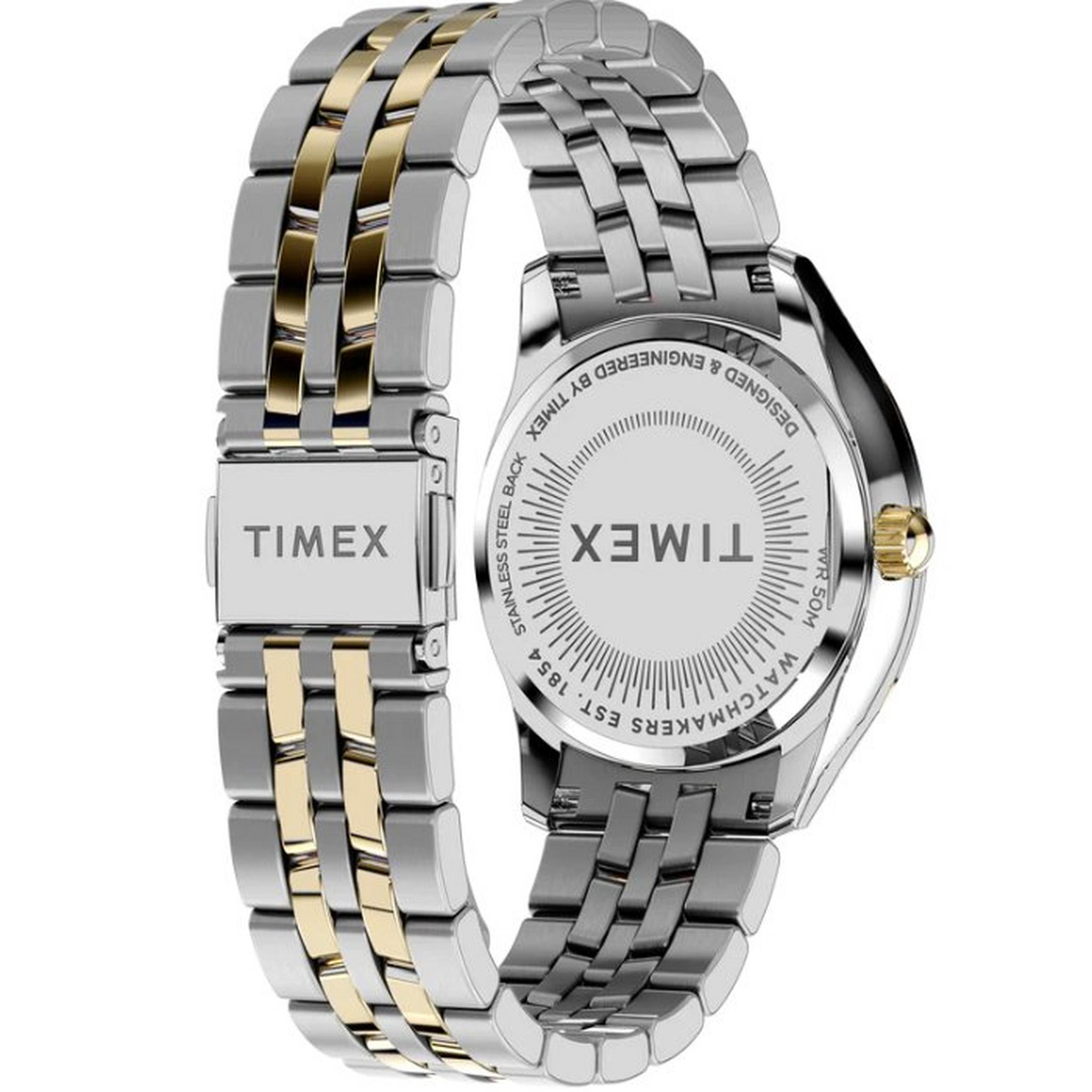 Timex Ariana Women’s Watch, 36mm, Stainless Steel Strap, Analog, TW2W17900 – Silver/Gold