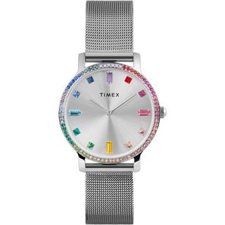 Buy Timex transcend women’s watch, 34mm, stainless steel strap, analog, tw2w19100 – silver in Kuwait