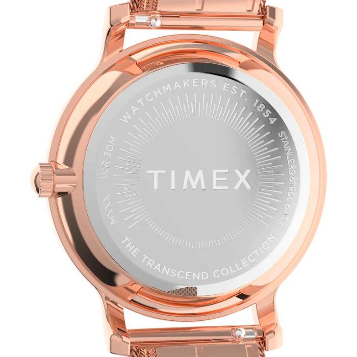 Timex Transcend Women’s Watch, 34mm, Stainless Steel Strap, Analog, TW2W19200 – Rose Gold