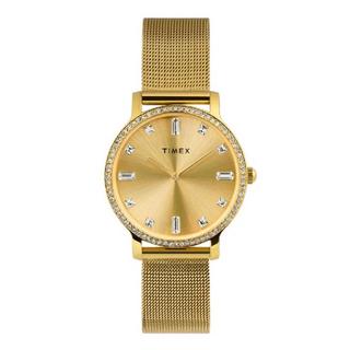 Buy Timex transcend women’s watch, 34mm, stainless steel strap, analog, tw2w19300 - gold in Kuwait