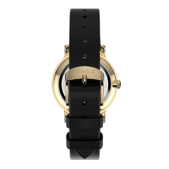 Timex Transcend Watch for Women, Analog, 34mm, Leather Strap, TW2V92600VM – Black