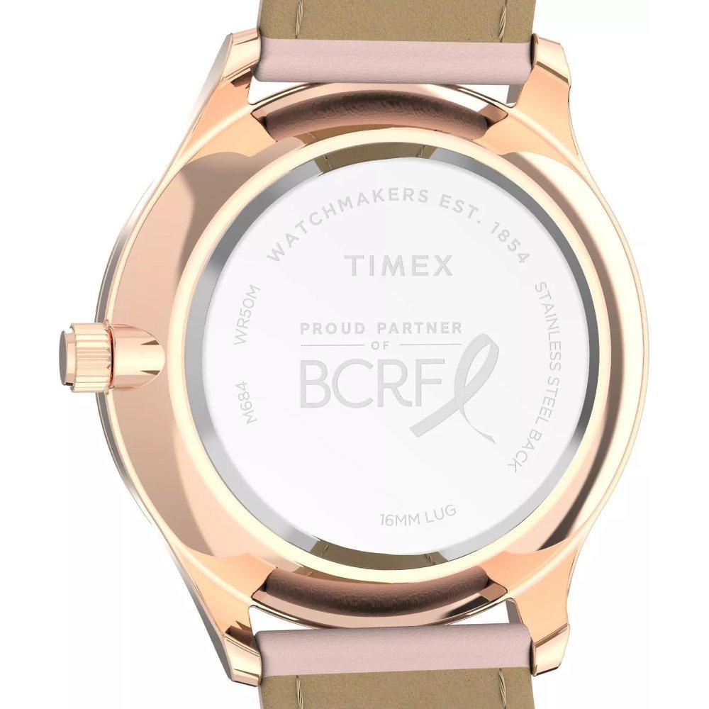 ساعة دريس x بي سي ار اف للنساء من تايمكس، انالوج، 32 ملم، سوار ستانلس ستيل، TW2V95700 – وردي