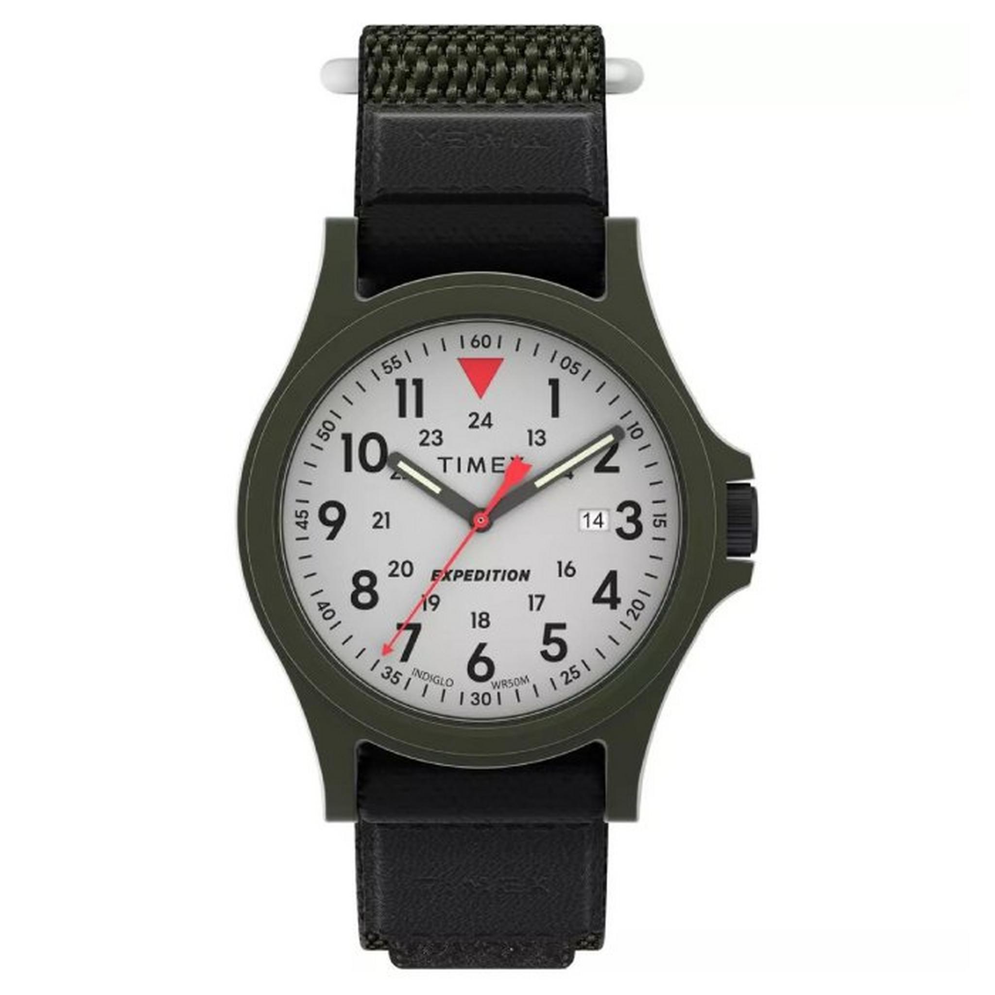 ساعة إكسبيديشين أكاديا للرجال من تايمكس، أنالوج، 40 مم، سوار من القماش، TW4B29300VM – أخضر
