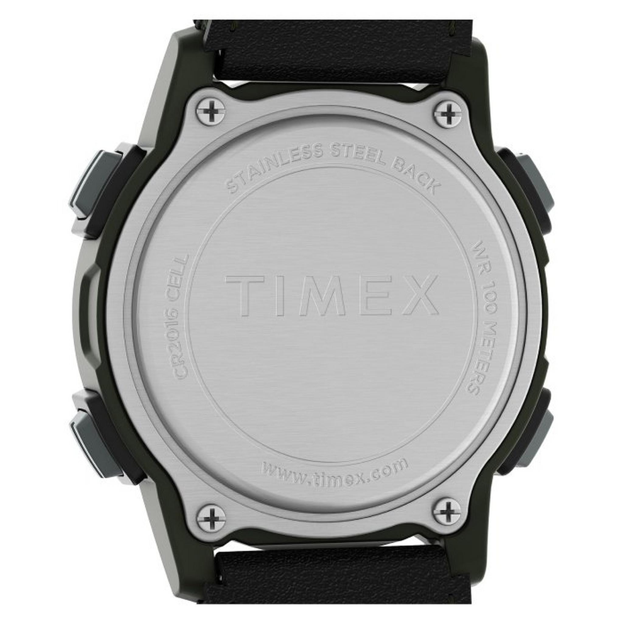 ساعة إكسبيديشين كات للجنسين من تايمكس، ديجيتال، 33 مم، سوار من الجلد، TW4B28700VM – أسود