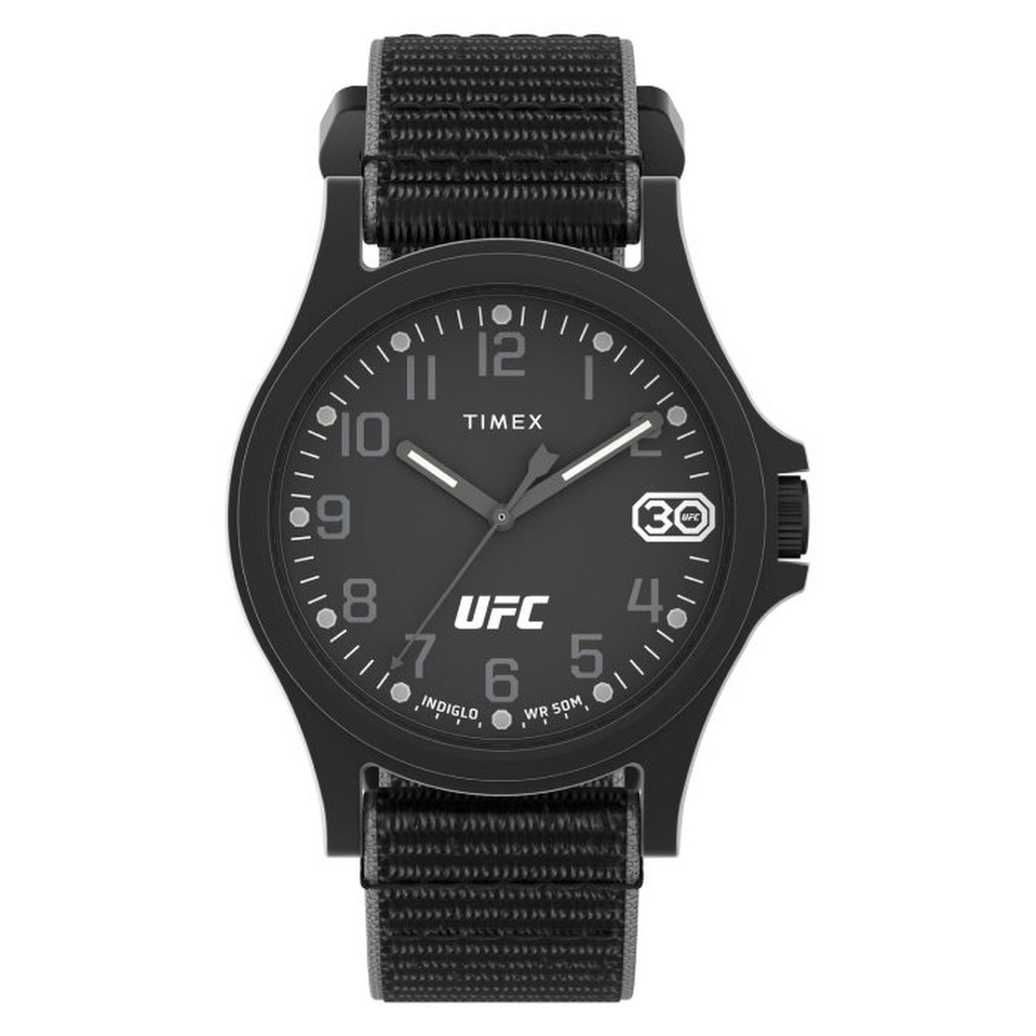Timex UFC Apex Watch for Men, Analog, 40mm, Fabric Strap, TW2V90800UY – Black