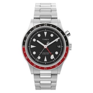 Buy Timex waterbury traditional gmt watch for men, analog, 39mm, stainless steel strap, tw2... in Kuwait