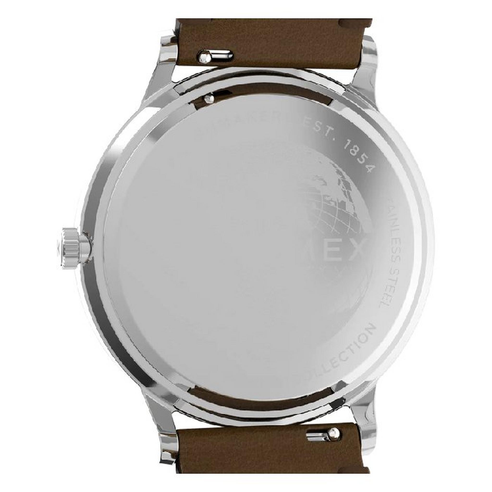 ساعة ووتربيري كلاسيك للرجال من تايمكس، أنالوج، 40 مم، سوار من الجلد، TW2W14900VM – بني