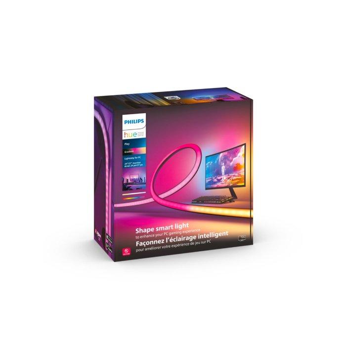 Philips Hue Play Gradient PC Lightstrip for 24 - 27 Inch Screens, 929003498501 – Black & White