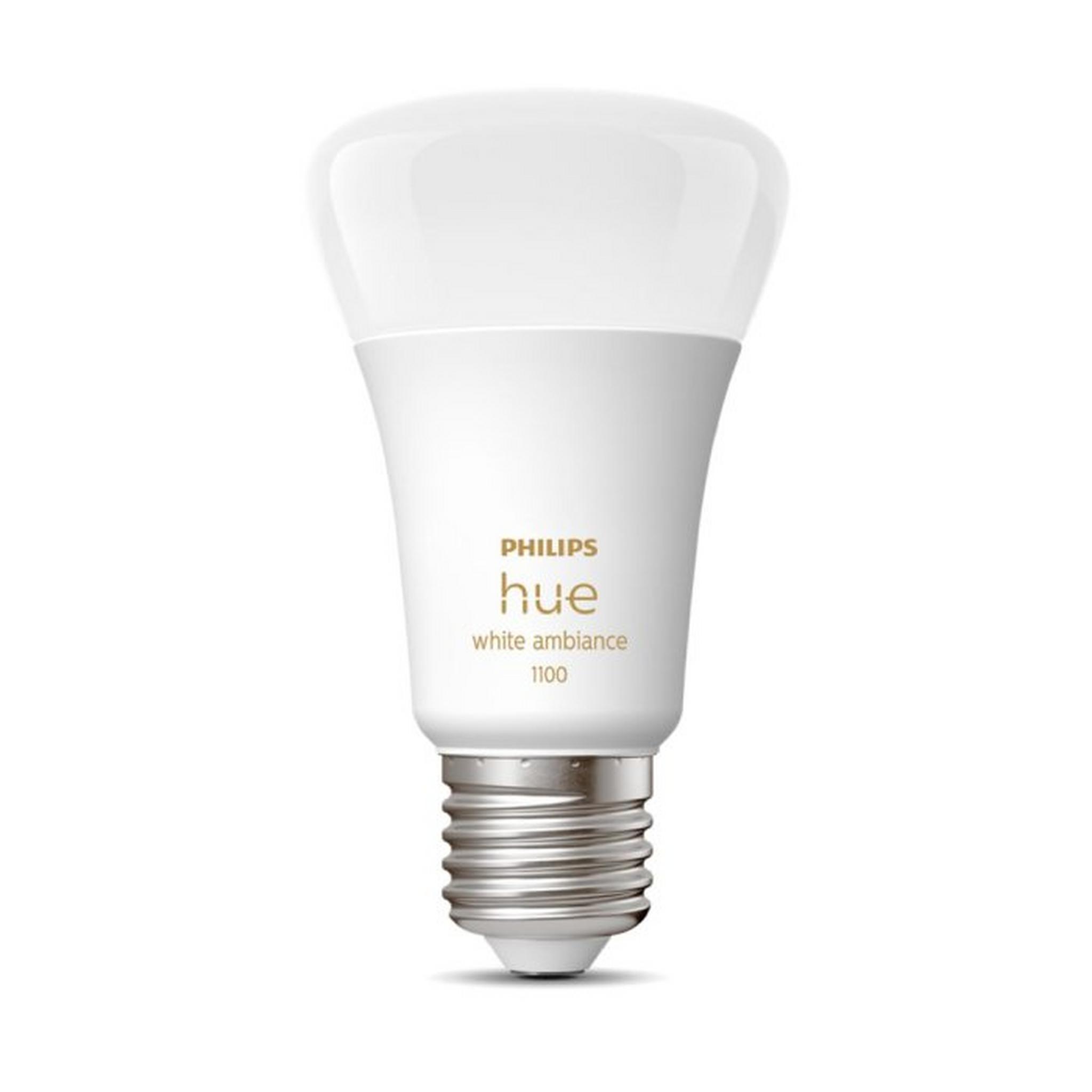Philips Hue White Ambiance A60 E27 Smart Bulb, 11-Watt, 1100 Lumen, 929002468401 – White