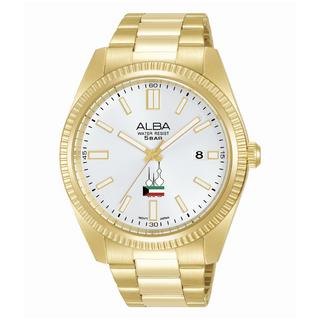 Buy Alba kuwait flag watch for men, analog, 42mm, stainless steel strap, as9t58x1 – gold in Kuwait