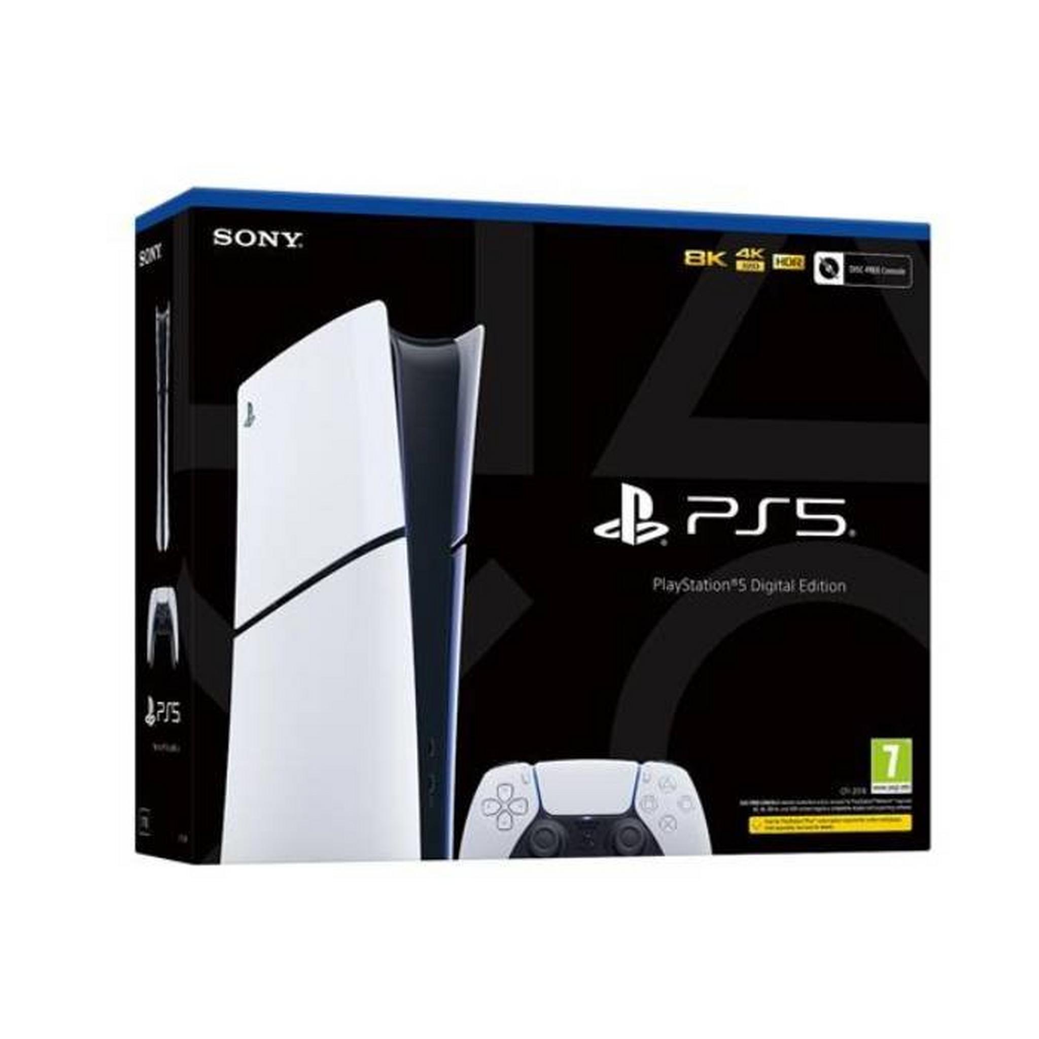 Sony PlayStation 5 Slim Digital Edition Console, 1TB SSD, PS5-DCHASSIS-DIGI – White