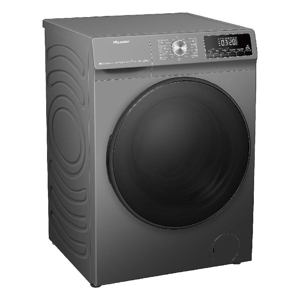 غسالة ونشافة تحميل أمامي من هايسنس، سعة 10/6 كيلو غرام، WDQA1014VJMWT – تيتانيوم رمادي