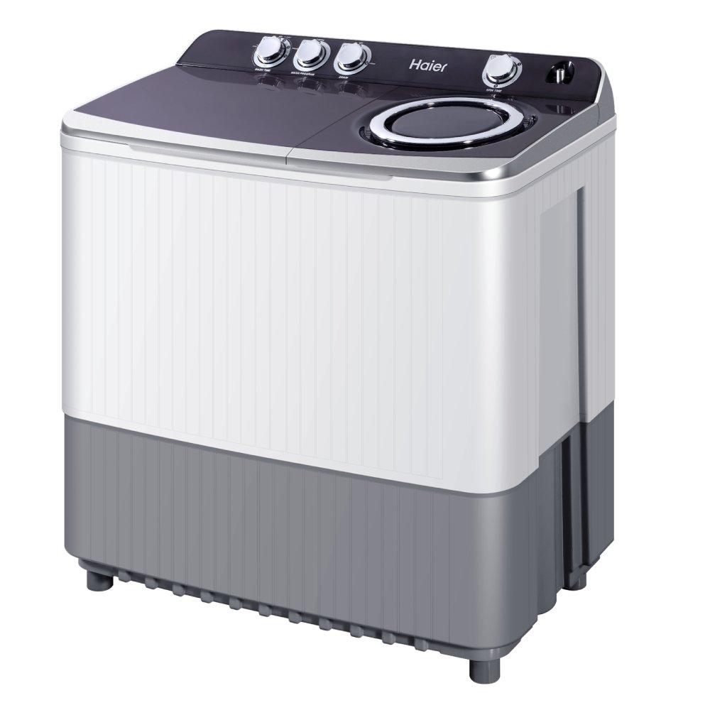Haier Twin Tub Washer, 15 Kg Washing Capacity, 10 Kg Spin Capacity, HWM150-M186 - White & Gray