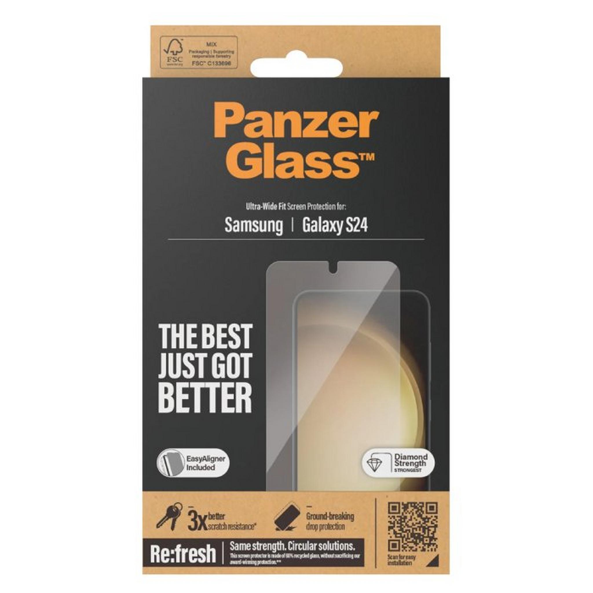 PANZER Glass Screen Protector for Samsung Galaxy S24, Ultra-Wide Fit, 7350