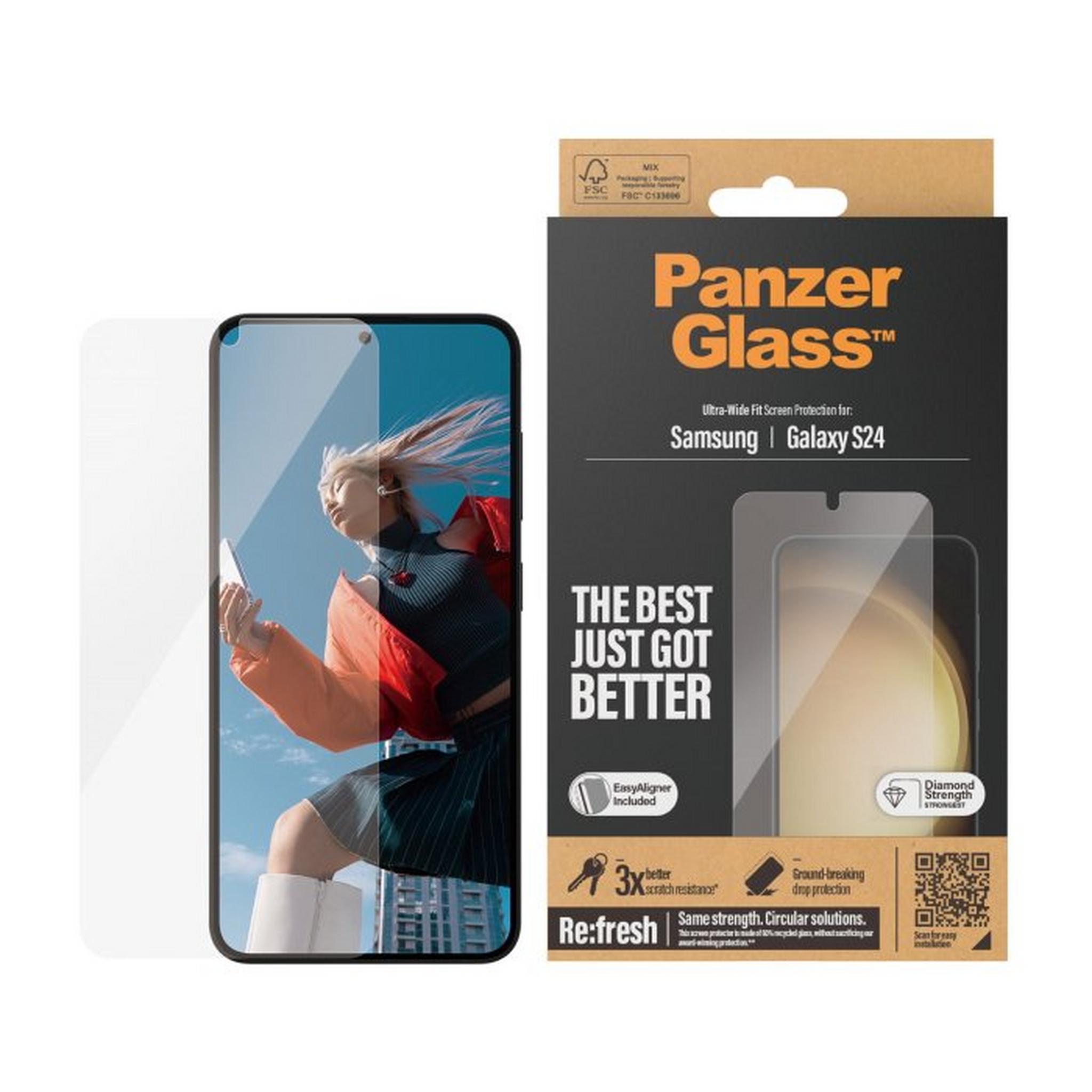 PANZER Glass Screen Protector for Samsung Galaxy S24, Ultra-Wide Fit, 7350