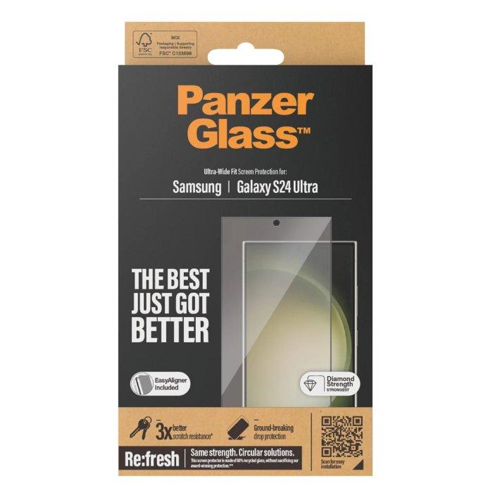PANZER Glass Screen Protector for Samsung Galaxy S24 Ultra, Ultra-Wide Fit, 7352
