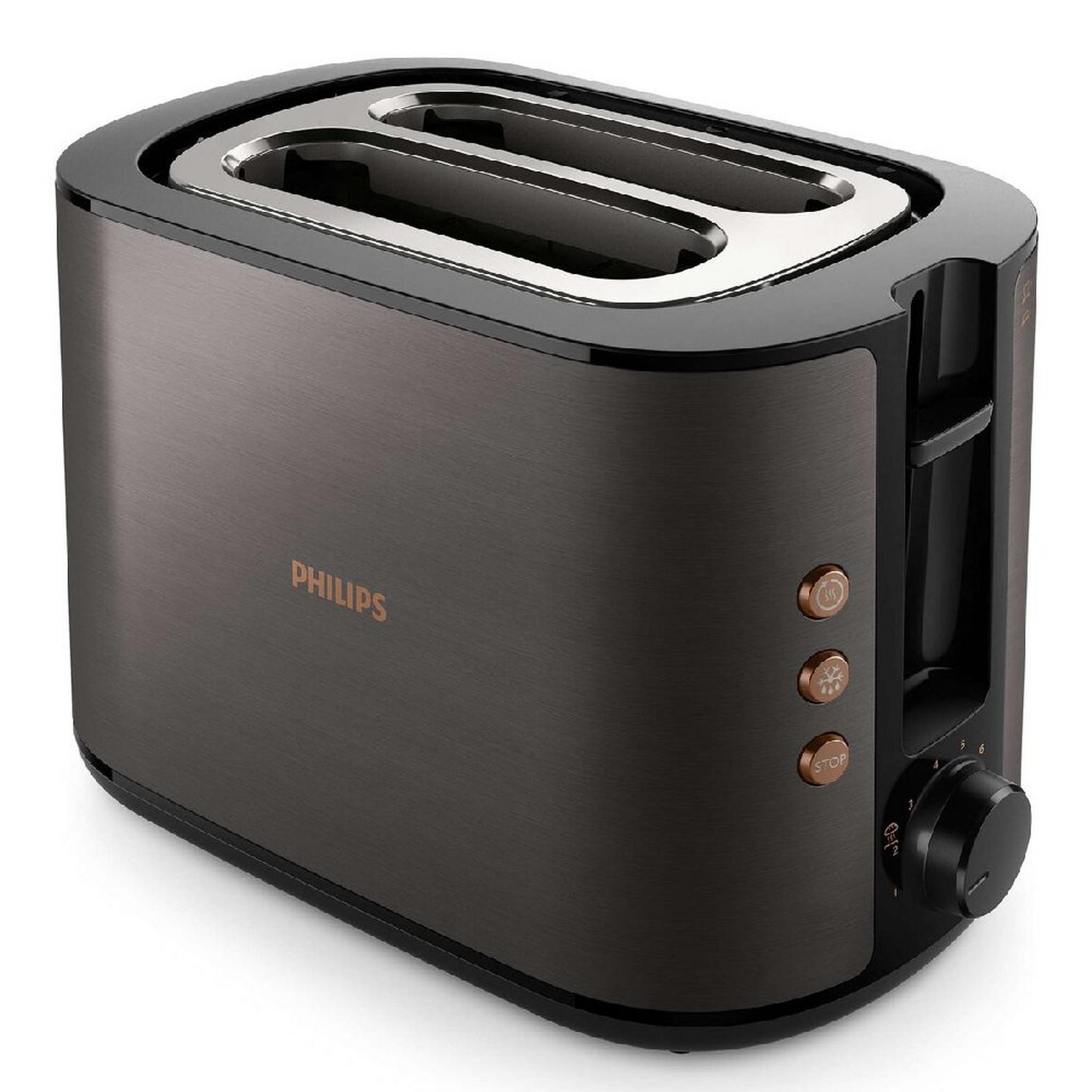 Philips 5000 Series 2-Slice Adjustable Browning Toaster, HD2650/31 - Black and Copper