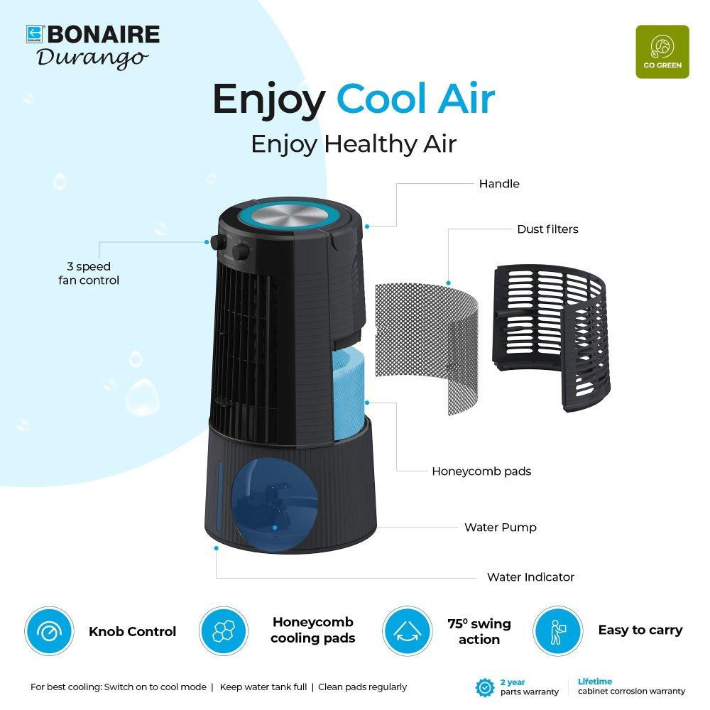 Bonaire Duet i-s Portable Air Cooler, 6L, 45W – Grey