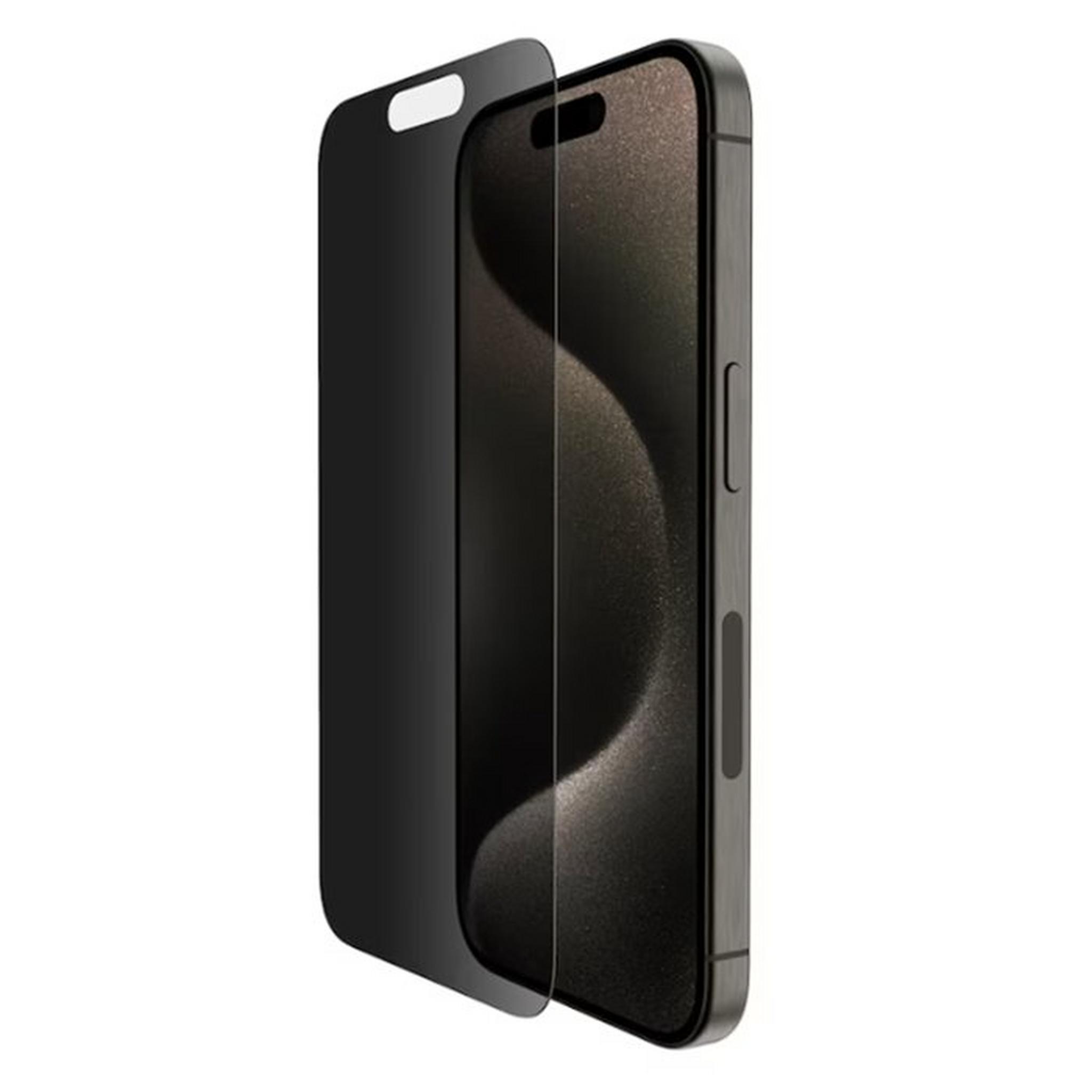 Belkin Tempered Glass Privacy Screen Protector for iPhone 15 Pro, OVA149ZZ – Black