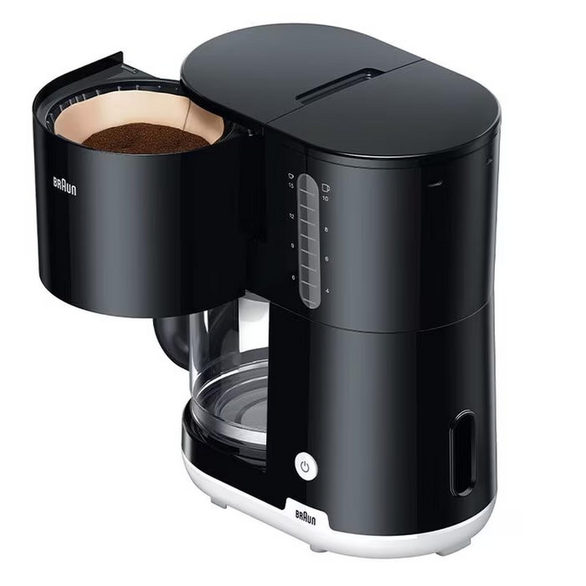 ماكينة تحضير القهوة بريكفاست 1 من براون، سعة 2.5 لتر، وقدرة 1000 واط، KF1100BK - أسود