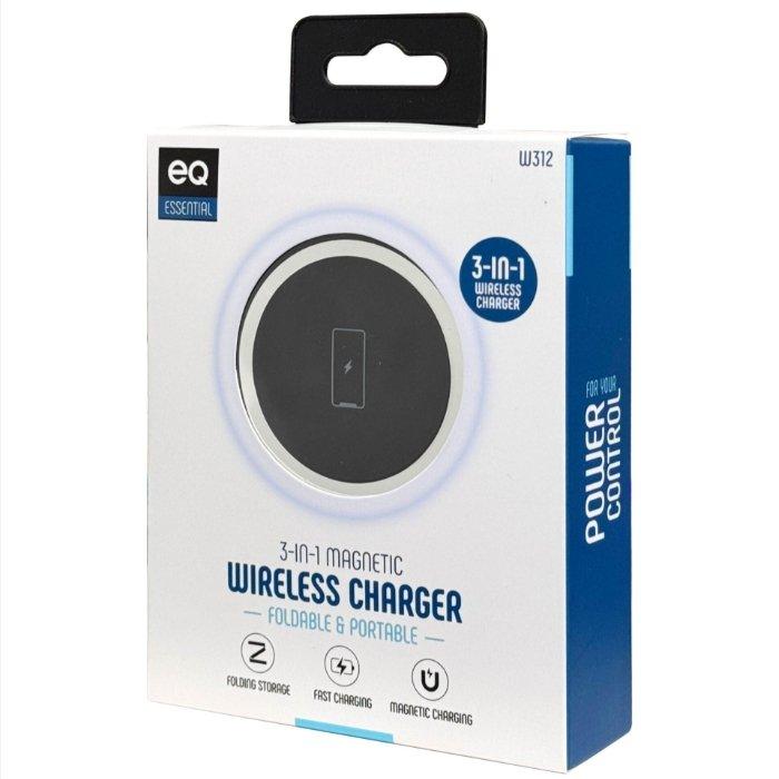 EQ 3-in-1 Magnetic Wireless Charging Pad, EQ-W312 - Black