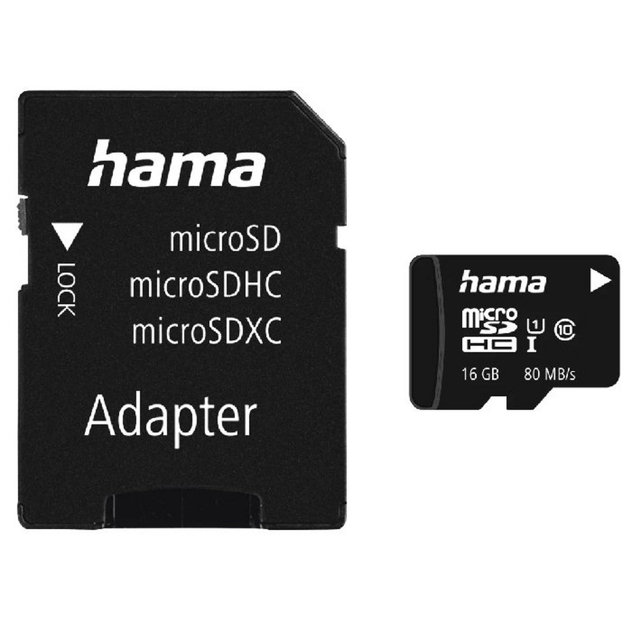 Hama microSDHC Memory Card Class 10 Uhs-i 80MB/s, 16 GB