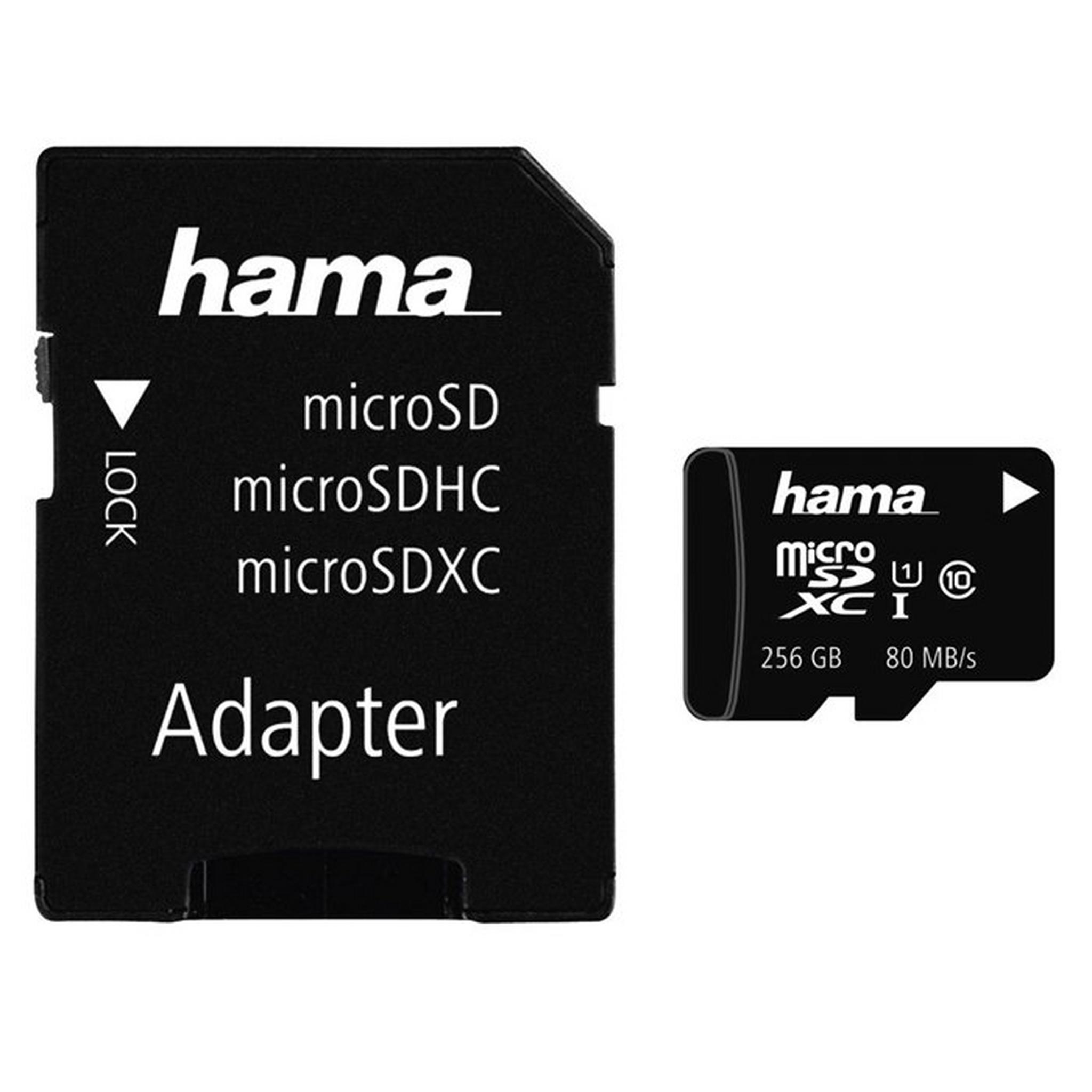 Hama MicroSDXC Class 10 UHS-I Memory Card, 256GB, 124173 – Black