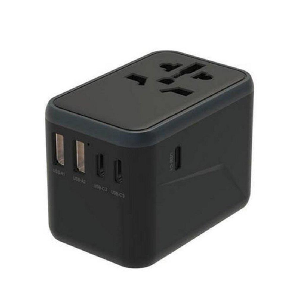 كابل نوع سي إلى لايتننج + كابل سي إلى سي+ باور بانك صغير + محول طاقة للسفر + حقيبة منظمة للسفر + حقيبة ظهر من اي كيو -  EQ-TRVL 01 6N1