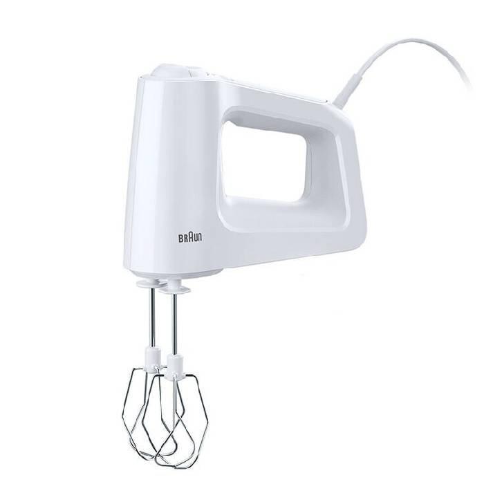 Braun Hand Mixer, 450 Watts, 5 Speeds, HM3000WH - White