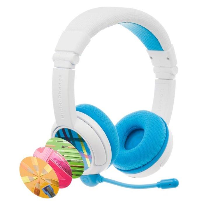 Buy Buddyphones school+ wireless kids headphones – blue in Kuwait