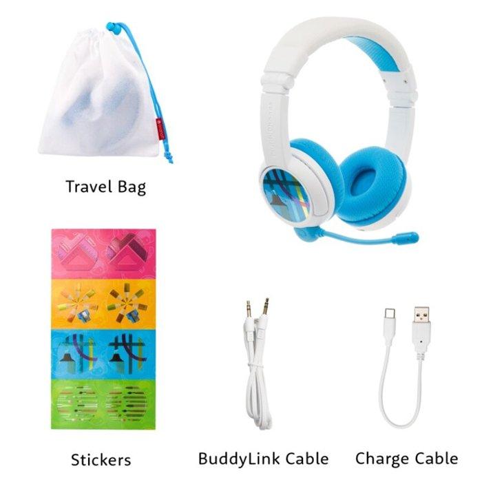 BuddyPhones School+ Wireless Kids Headphones – Blue