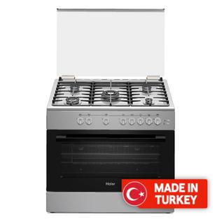 Buy Haier 90x60cm free standing 5-burners gas cooker, 110l, hcr9060gt2 - inox in Kuwait