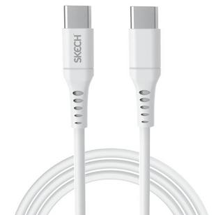 Buy Skech usb-c to usb-c cable, 2m, 100w, skel-ctc-uc2m-wte -   white in Kuwait
