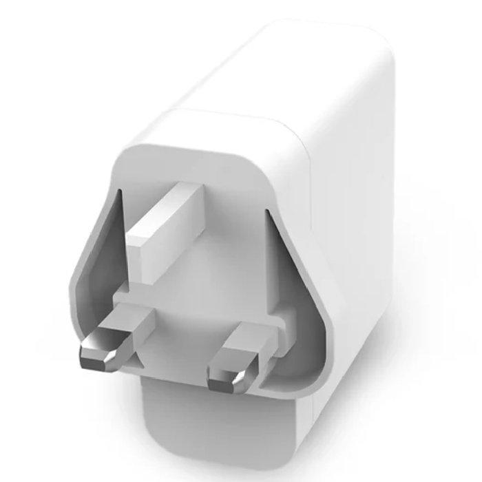 شاحن جداري 100 واط بي دي يو كيه من سكيتش، منافذ مزدوجة من النوع سي، SKEL-PDG100-UKW- أبيض