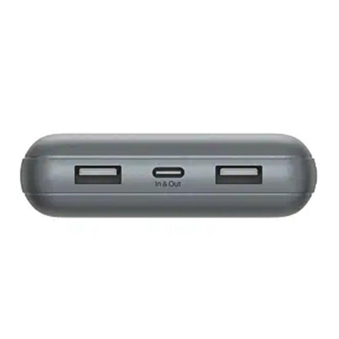 Belkin BoostCharge 20K Power Bank with Two 12W USB-A Ports and one 15W USB-C Port, BPB012BTGY - Space Grey