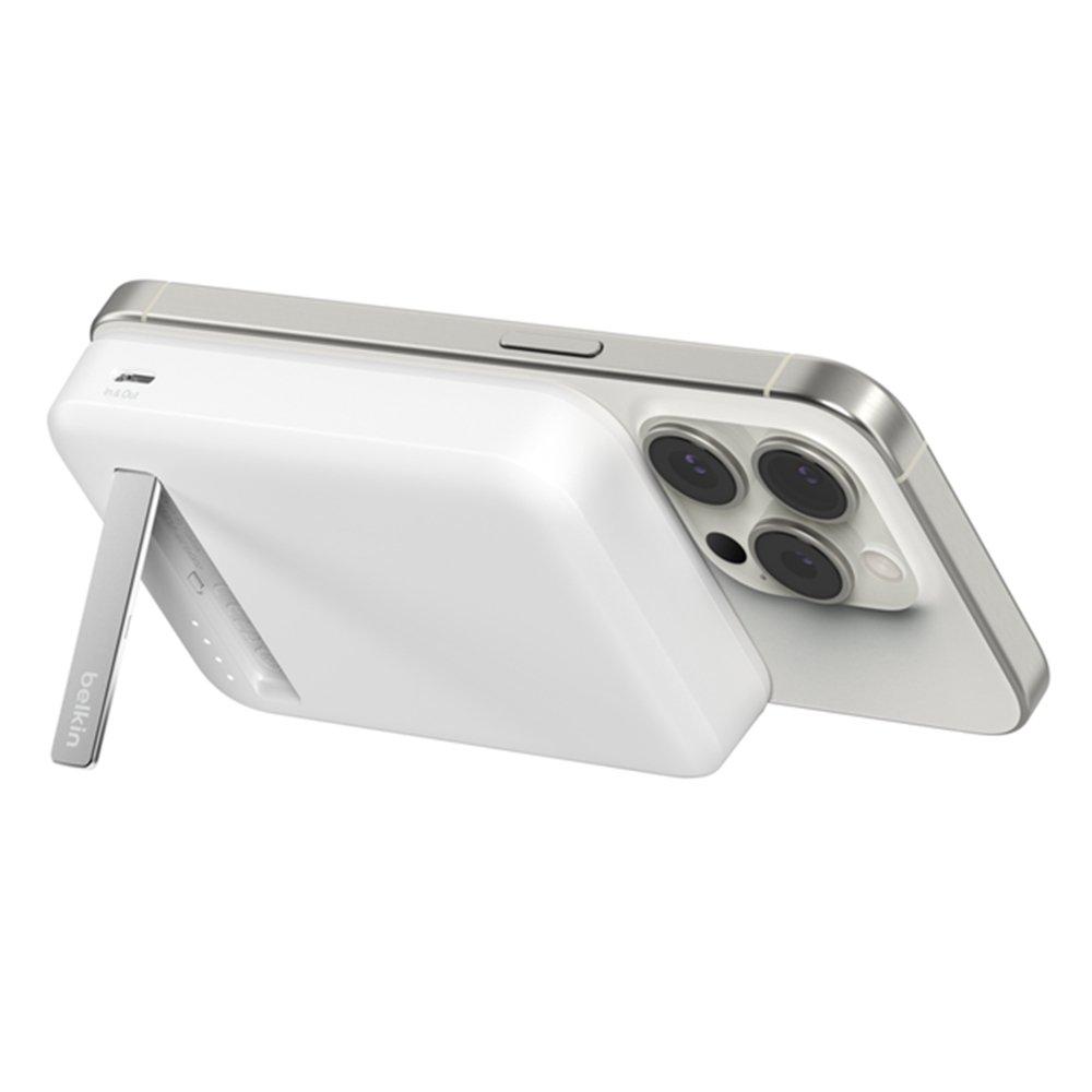 Belkin Magnetic Wireless Power Bank 8000mAh + Stand, BPD007BTWH - White