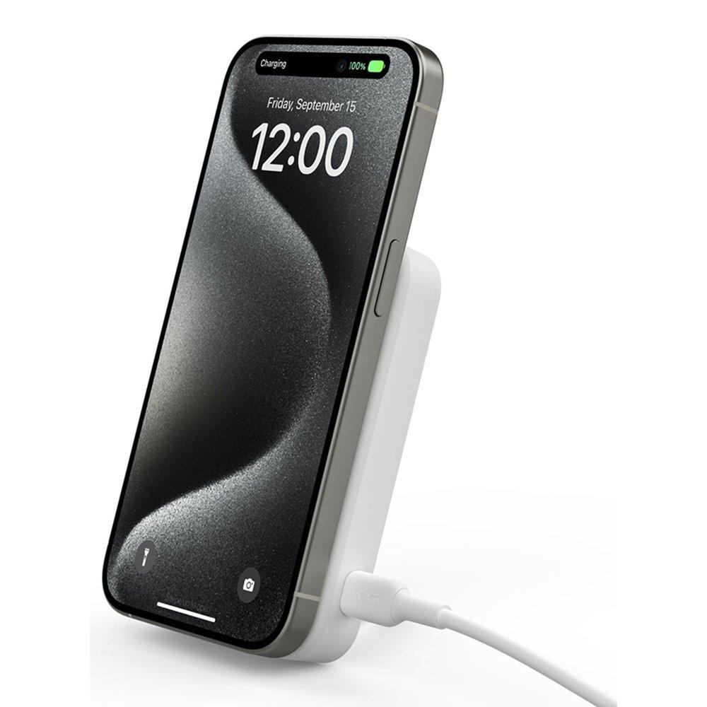 Belkin Magnetic Wireless Power Bank 8000mAh + Stand, BPD007BTWH - White