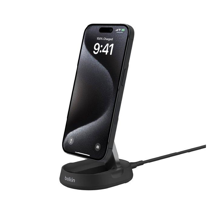 Buy Belkin convertible magnetic wireless charging stand, 15w, wia008btbk - black in Kuwait