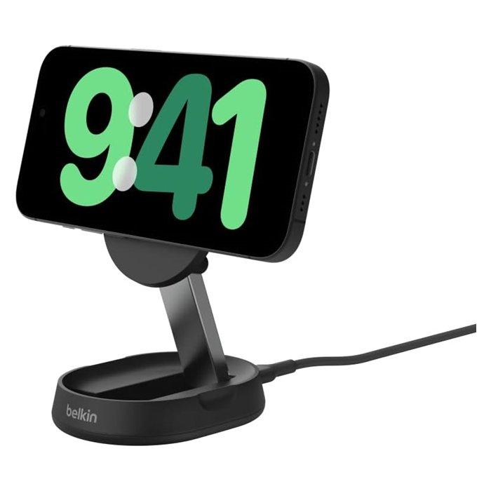 Belkin BoostCharge Pro Magnetic Wireless Charging Stand, 15W, WIA008MYBK – Black 