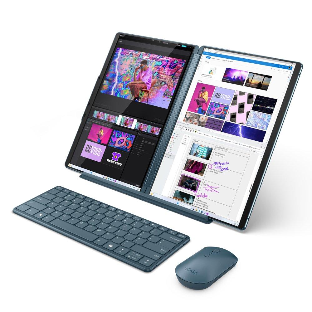 Lenovo Yoga Book 9 Convertible Laptop, Intel Core Ultra 7, 16GB RAM, 1TB SSD, Intel Graphics, 13.3-inch, Windows 11 Home, 83FF000KAX - Teal