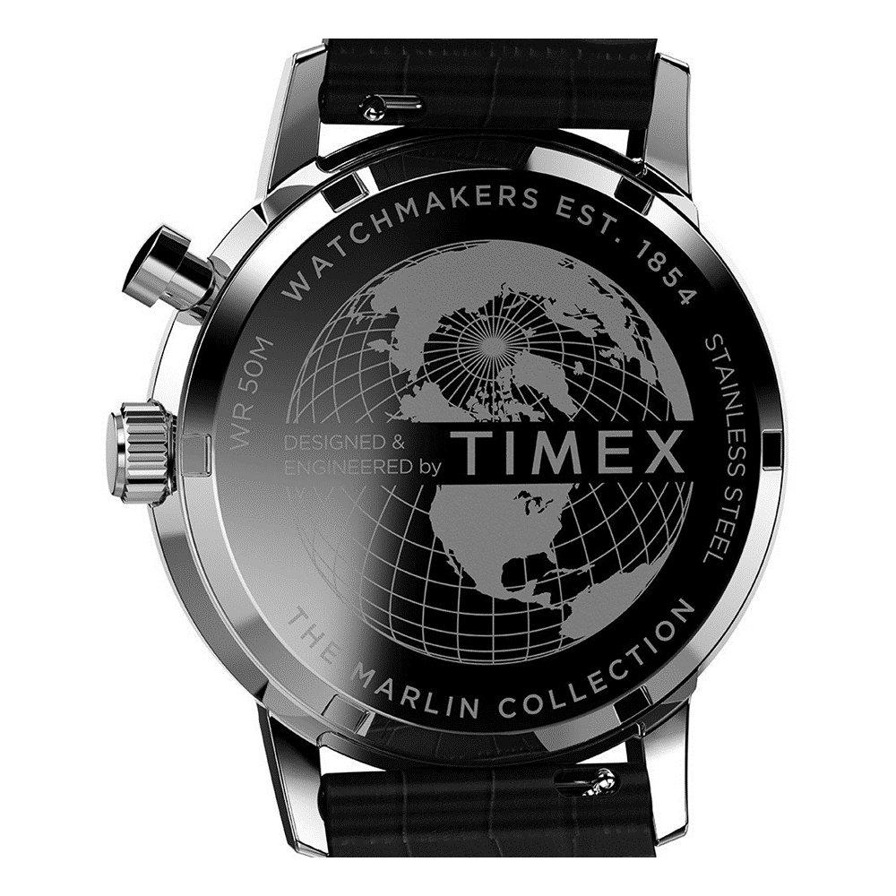 TIMEX Marlin Men's Watch, 40mm, Leather Band, TW2W51200VM - Black