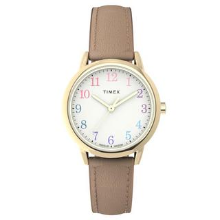 Buy Timex easy reader women's watch, 30mm, leather band, tw2w32400ce - tan in Kuwait